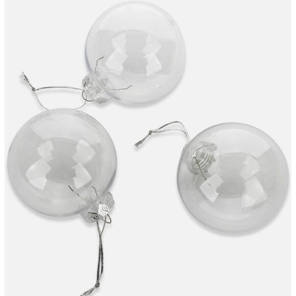 Clear Plastic DIY Craft Christmas Tree Ornaments Set Of 3, 3.5 inch OD - Picture 7 of 7